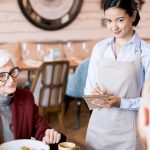 Family ordering at a restaurant