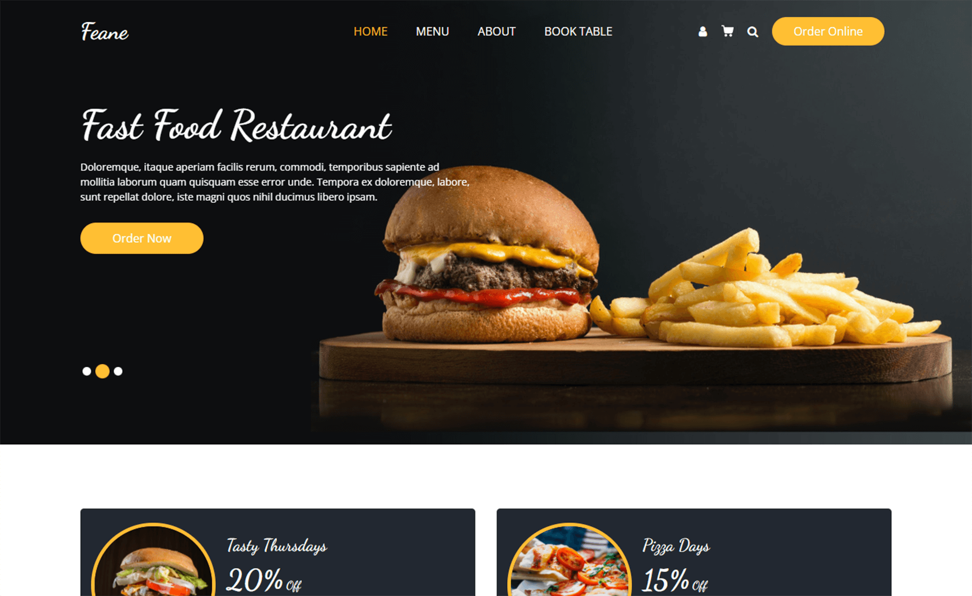 Restaurant business Website